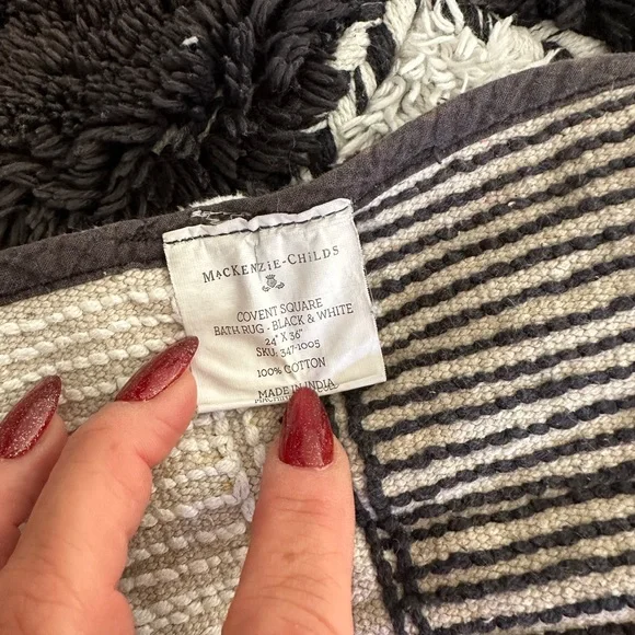 MacKenzie-Childs Black and White Checkered Door Mat - Picture 5 of 8